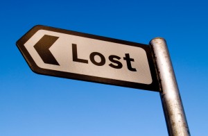 Sign with text Lost. Prove Kinship can help you find lost heirs.
